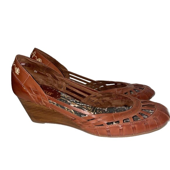 Seychelles Vintage Women's Huarache Leather Wedge Sandal size